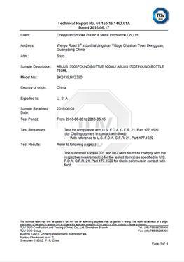 Relatório de teste FDA
